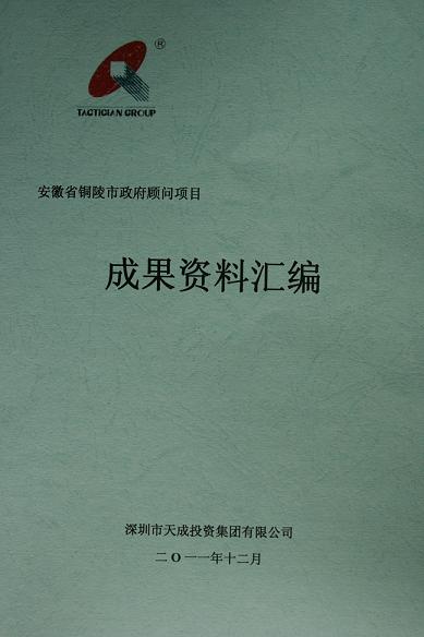 天成投資集團順利完成銅陵市政府關于發展現代服務業的相關顧問咨詢工作